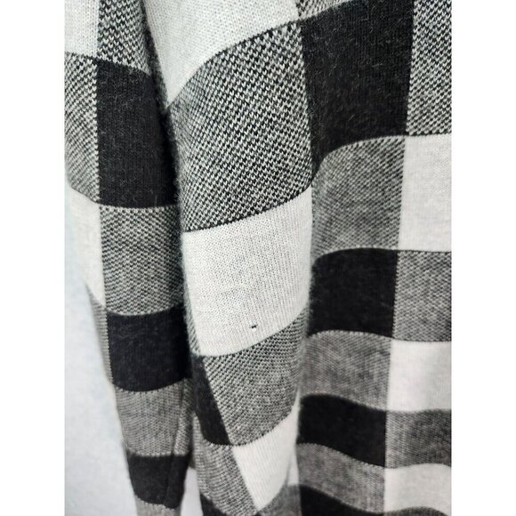 Talbots Womens Black & White Plaid Open Front Cardigan Sweater L - Picture 4 of 4